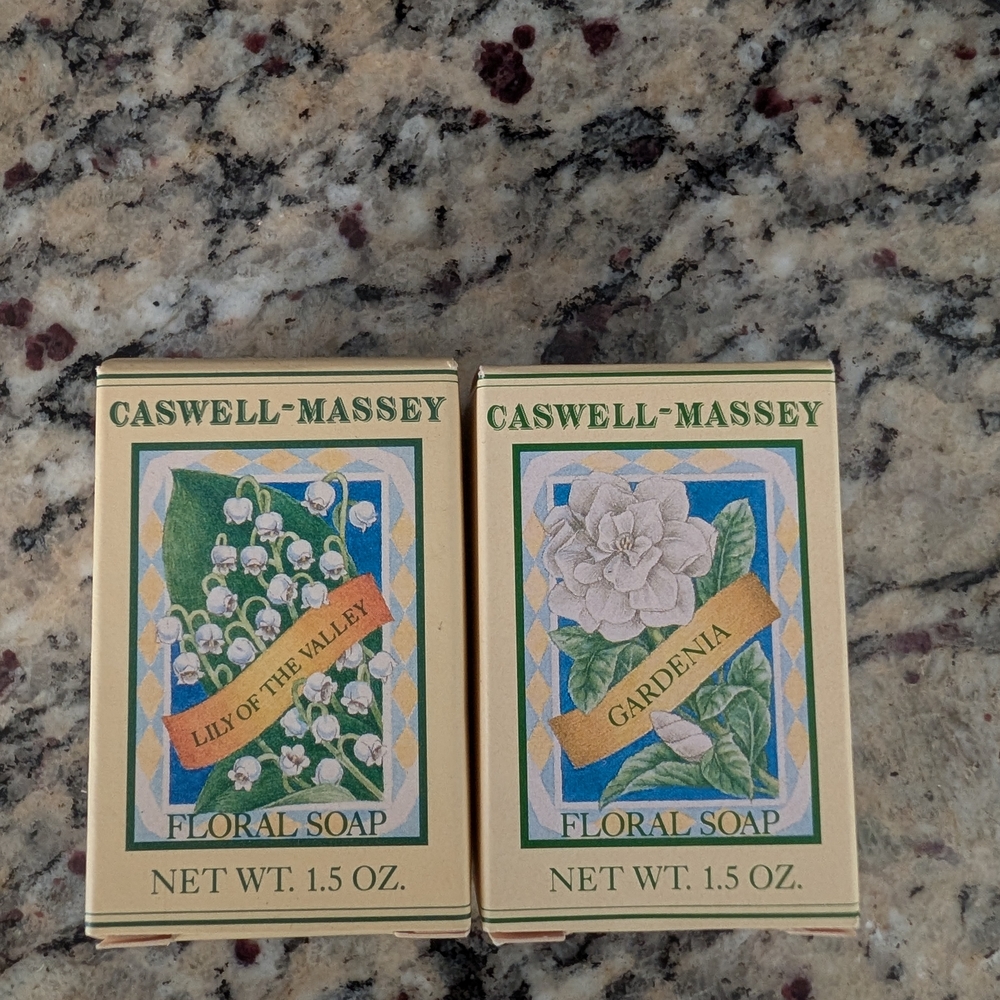 Caswell-Massey Floral Soap Set~Lily Of The Valley & Gardenia~Vintage/New In Box
